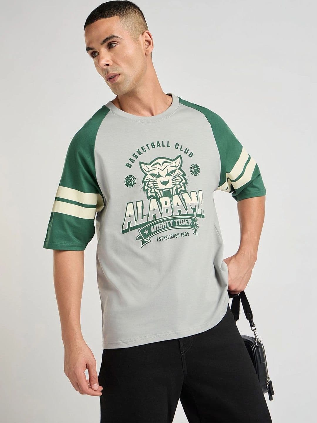 DILLINGER Men Printed Oversized Raglan Sleeve Cotton Tshirt - view 1