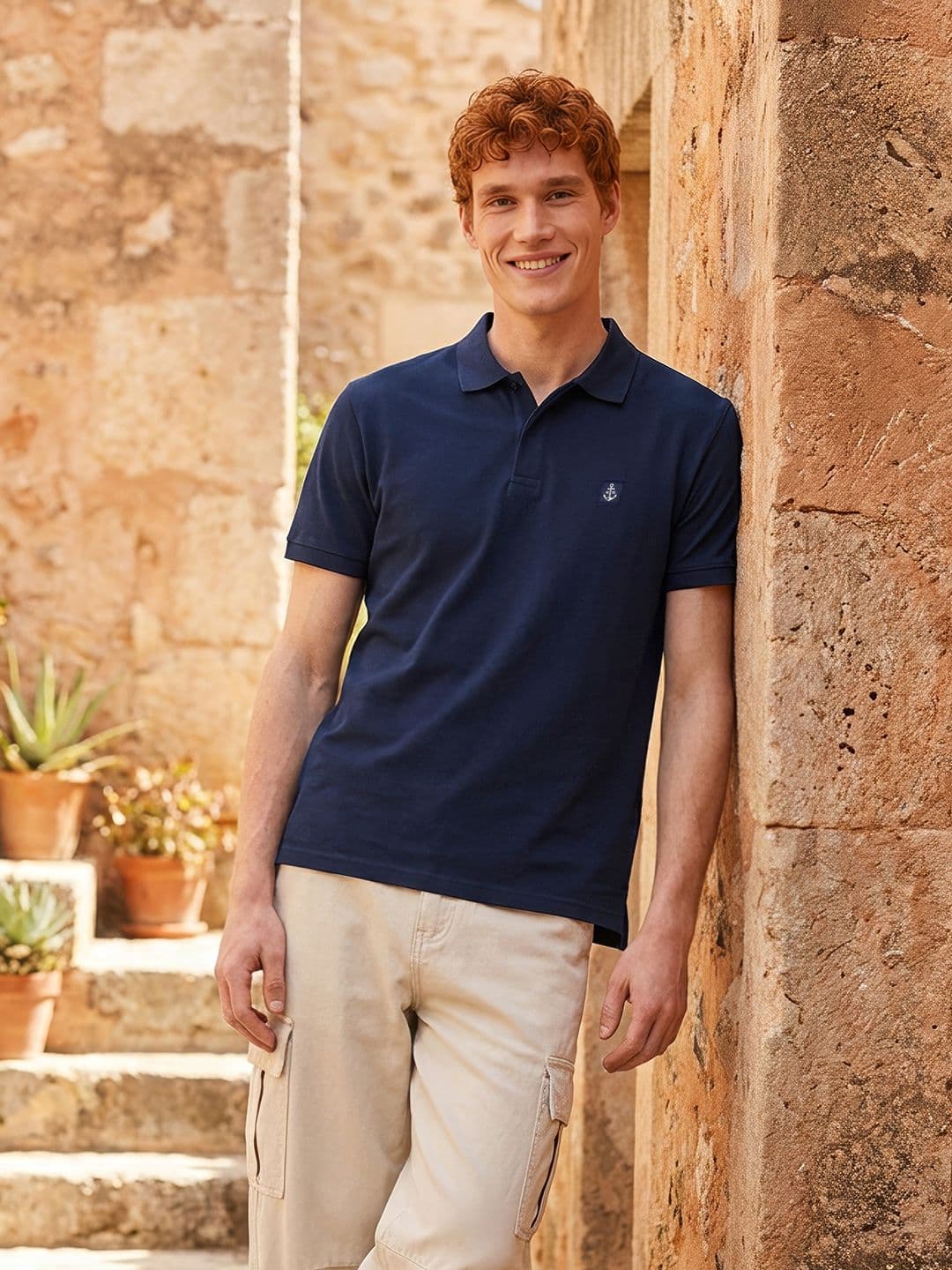 Mast & Harbour Polo Collar Pure Cotton T-shirt - view 1