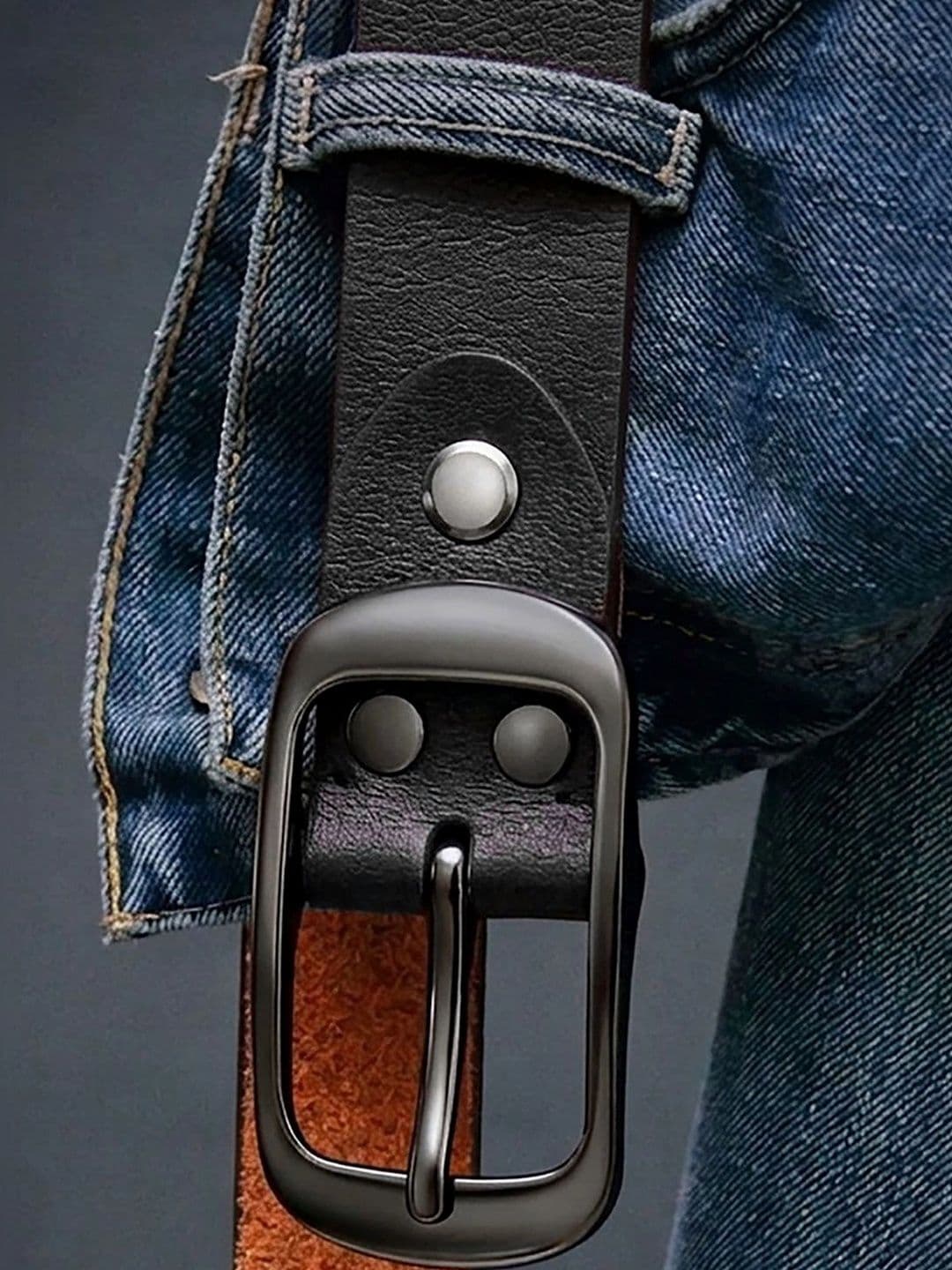 Roadster Black Leather Belt - view 1