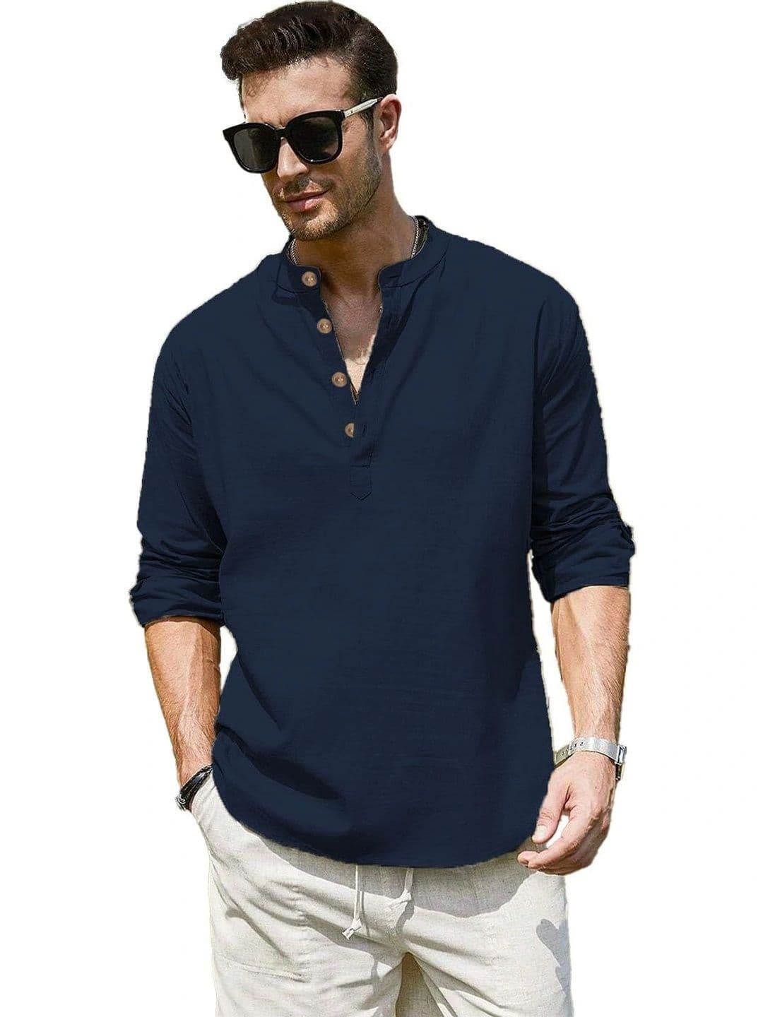 BLUE ROBED Men Kurta - view 1