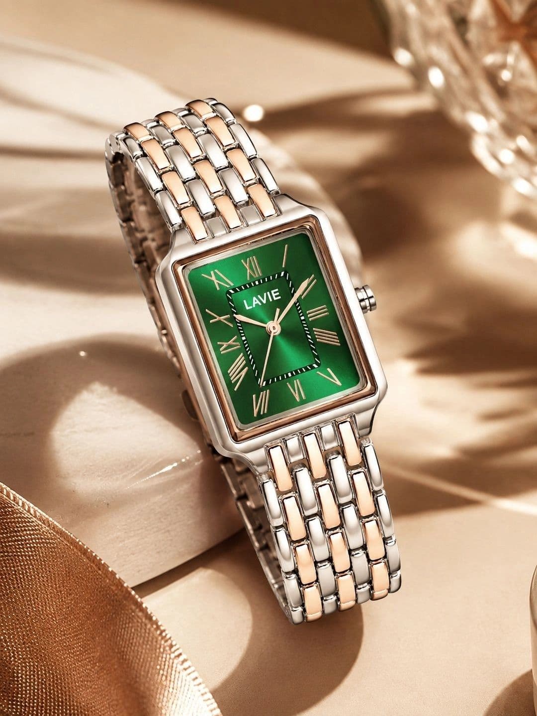 Lavie Women Brass Dial & Bracelet Style Straps Analogue Watch LV-726-GR - view 1