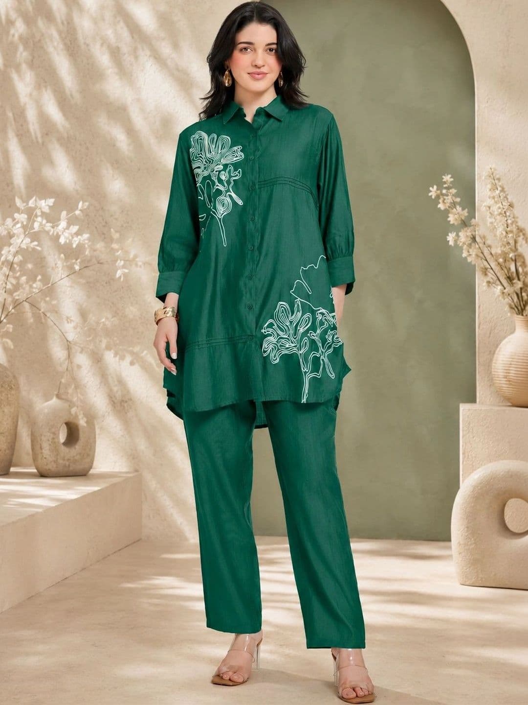 vedn Printed Shirt with Trousers - view 1