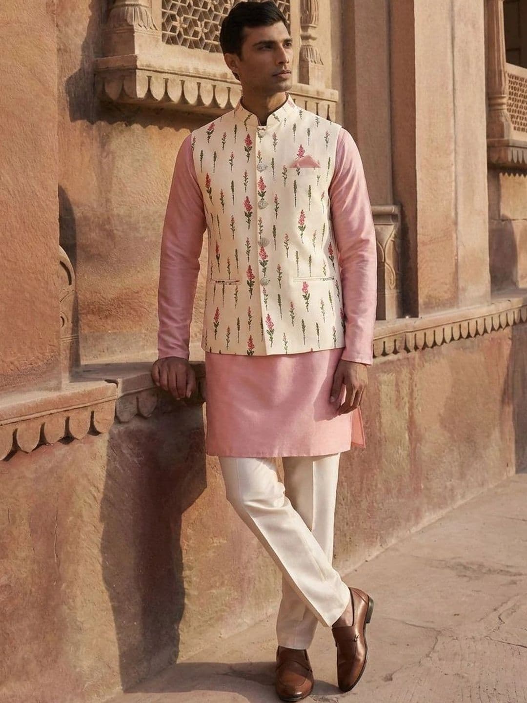 KISAH Printed Woven Design Nehru Jackets - view 1