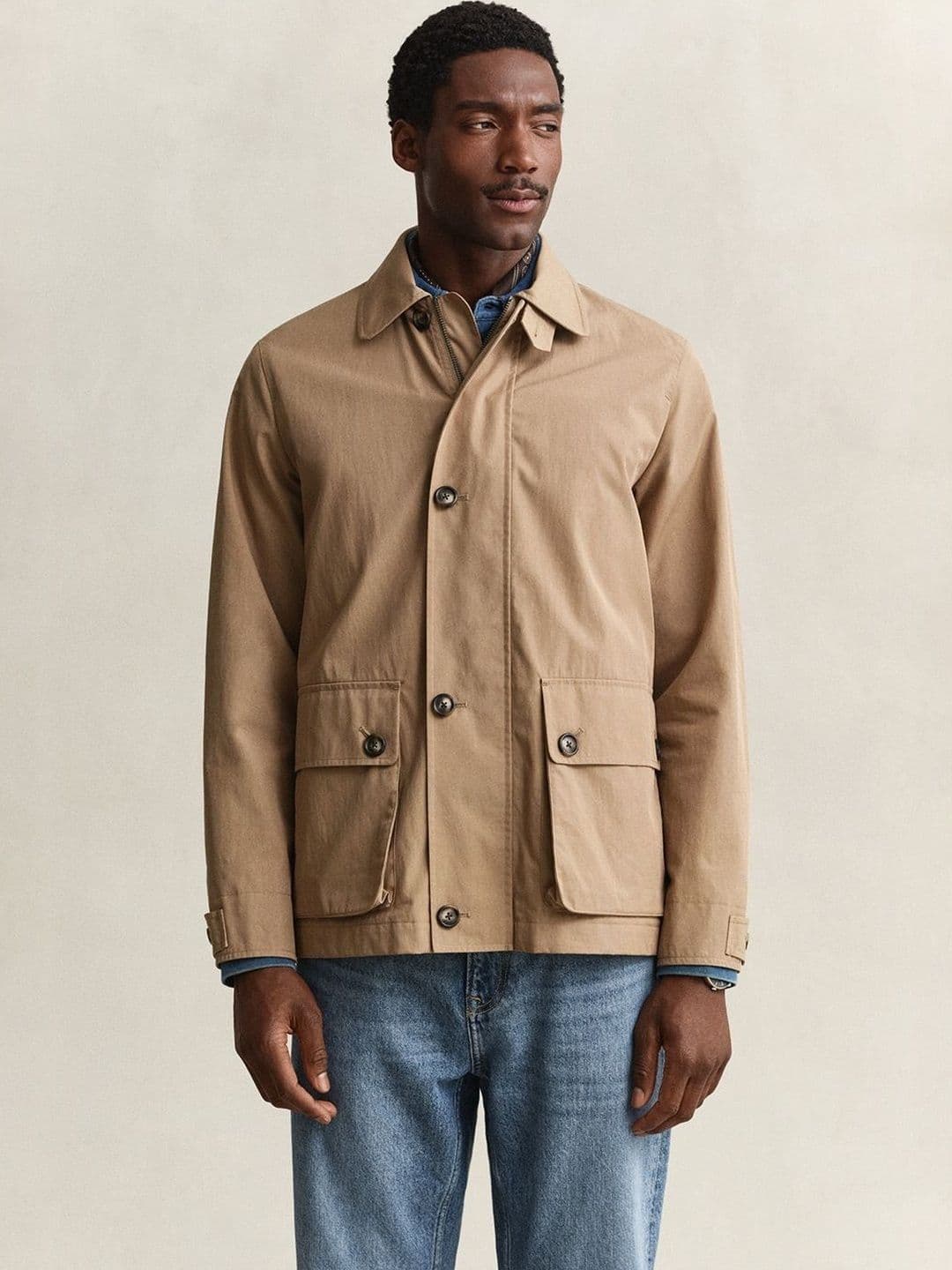 Gant Men Beige Solid Regular Fit Jacket - view 1