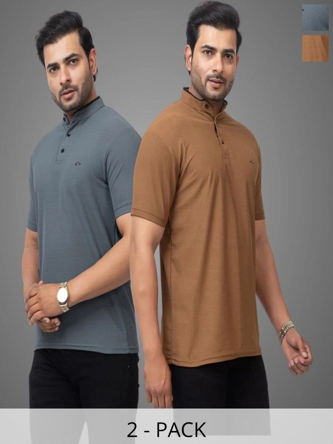 HANABY Men 2 Mandarin Collar T-shirt - view 1
