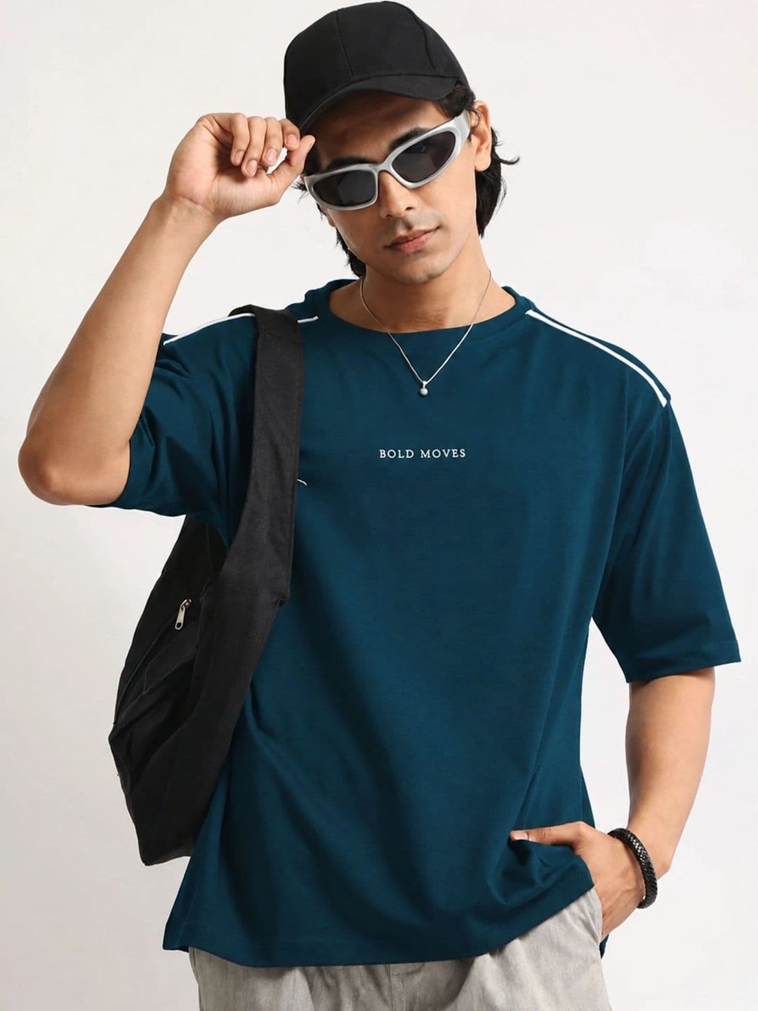 Maniac Men Typography Printed Drop-Shoulder Sleeves T-shirt - view 1