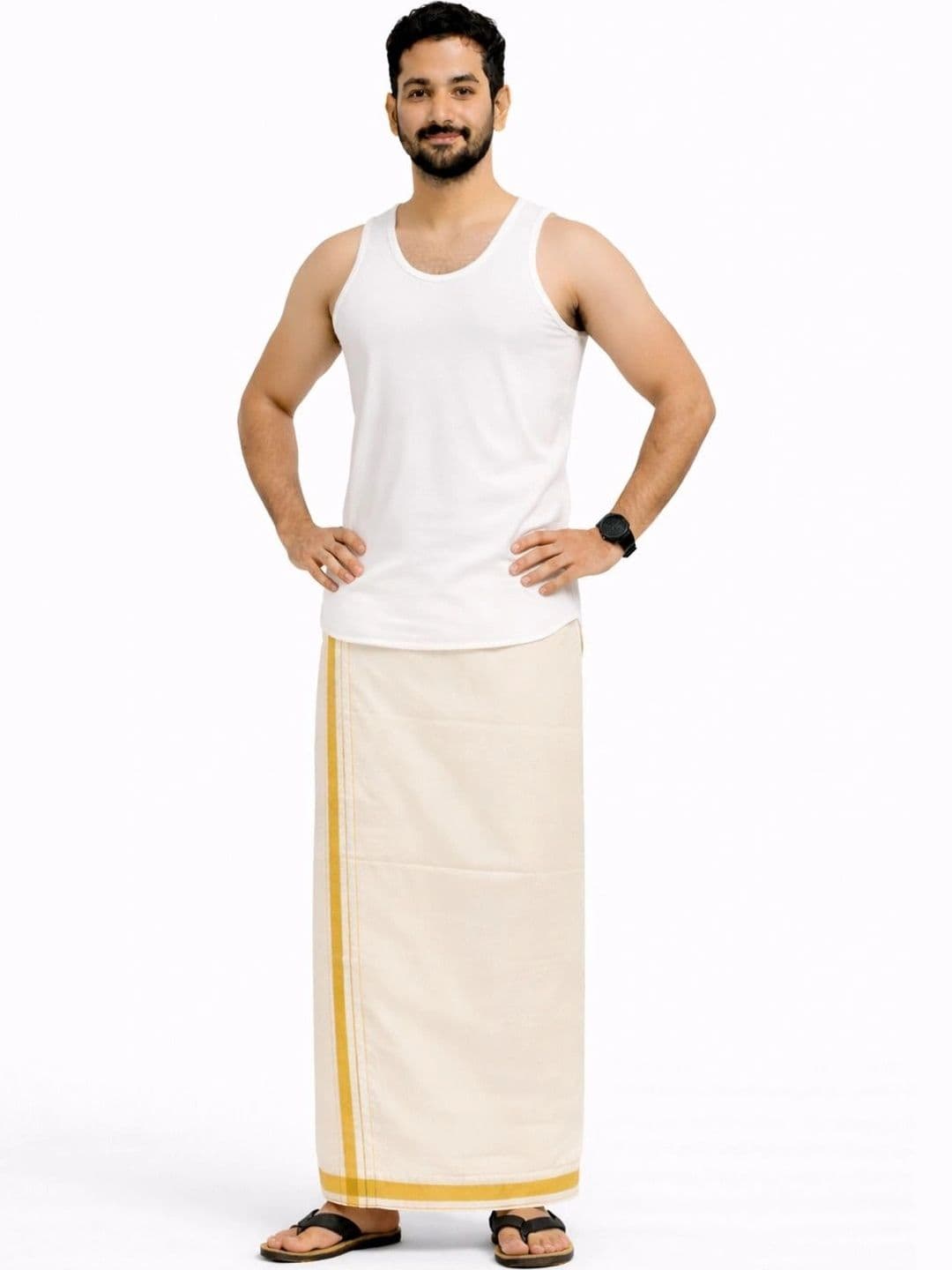 Sac Shree Aparajeet Creations Men Striped Dhoti Dhotis - view 1