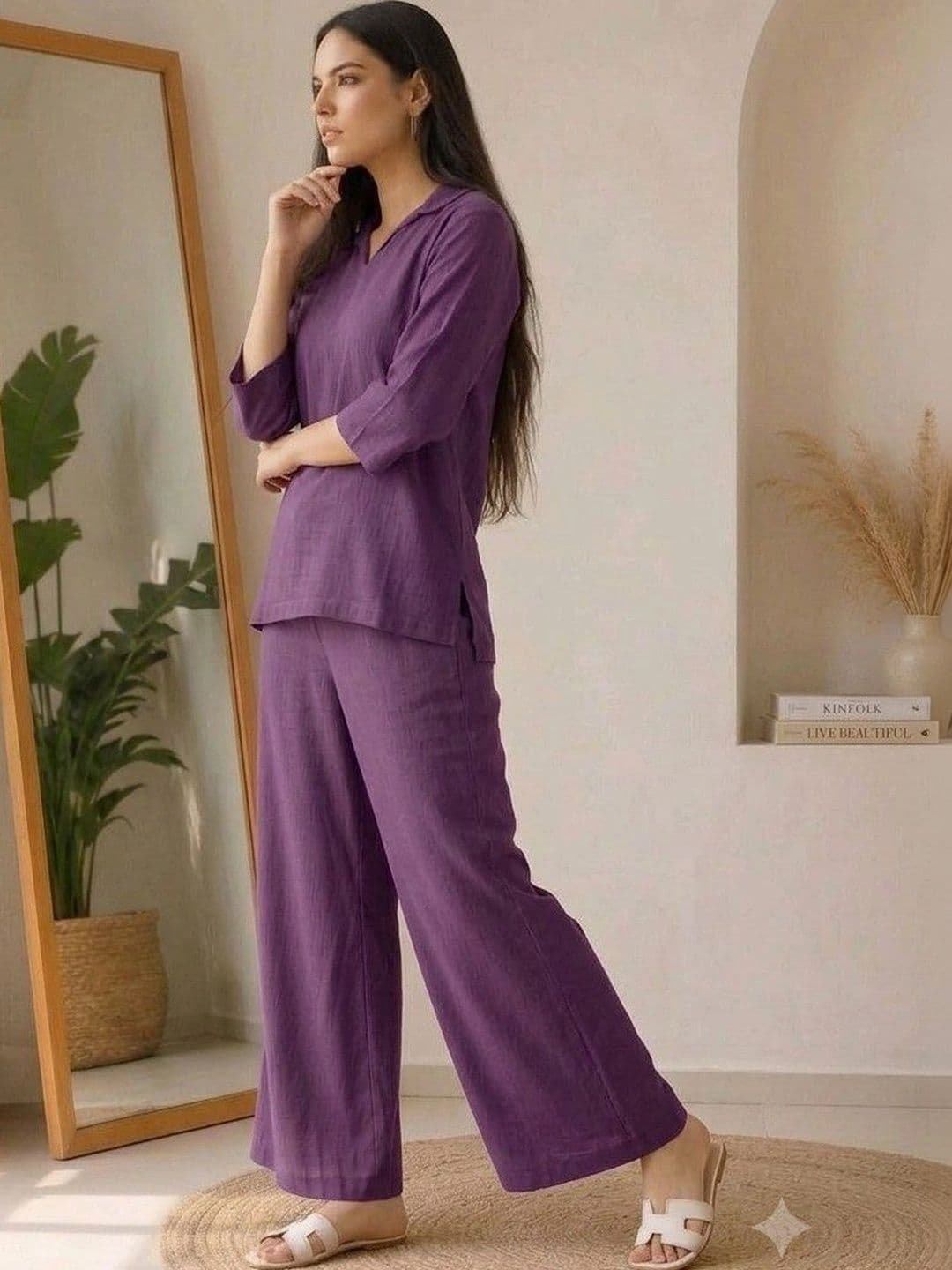 Megh studio Solid Top with Palazzos - view 1