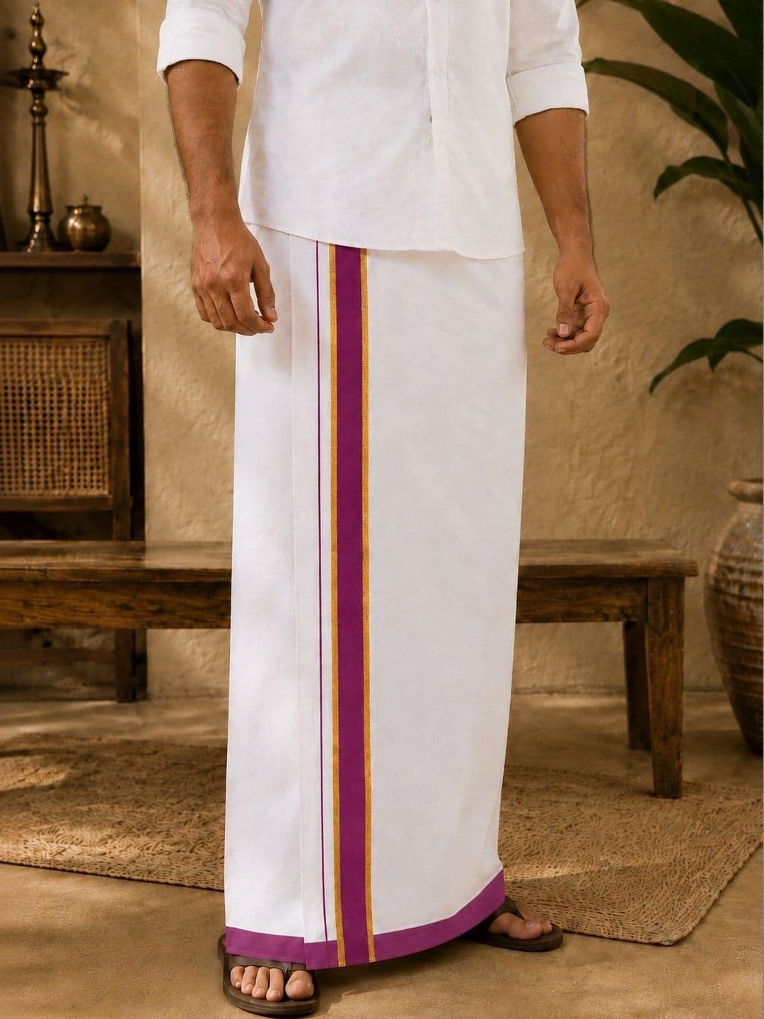 Radhika Handloom Men Cotton Dhoti Dhotis - view 1