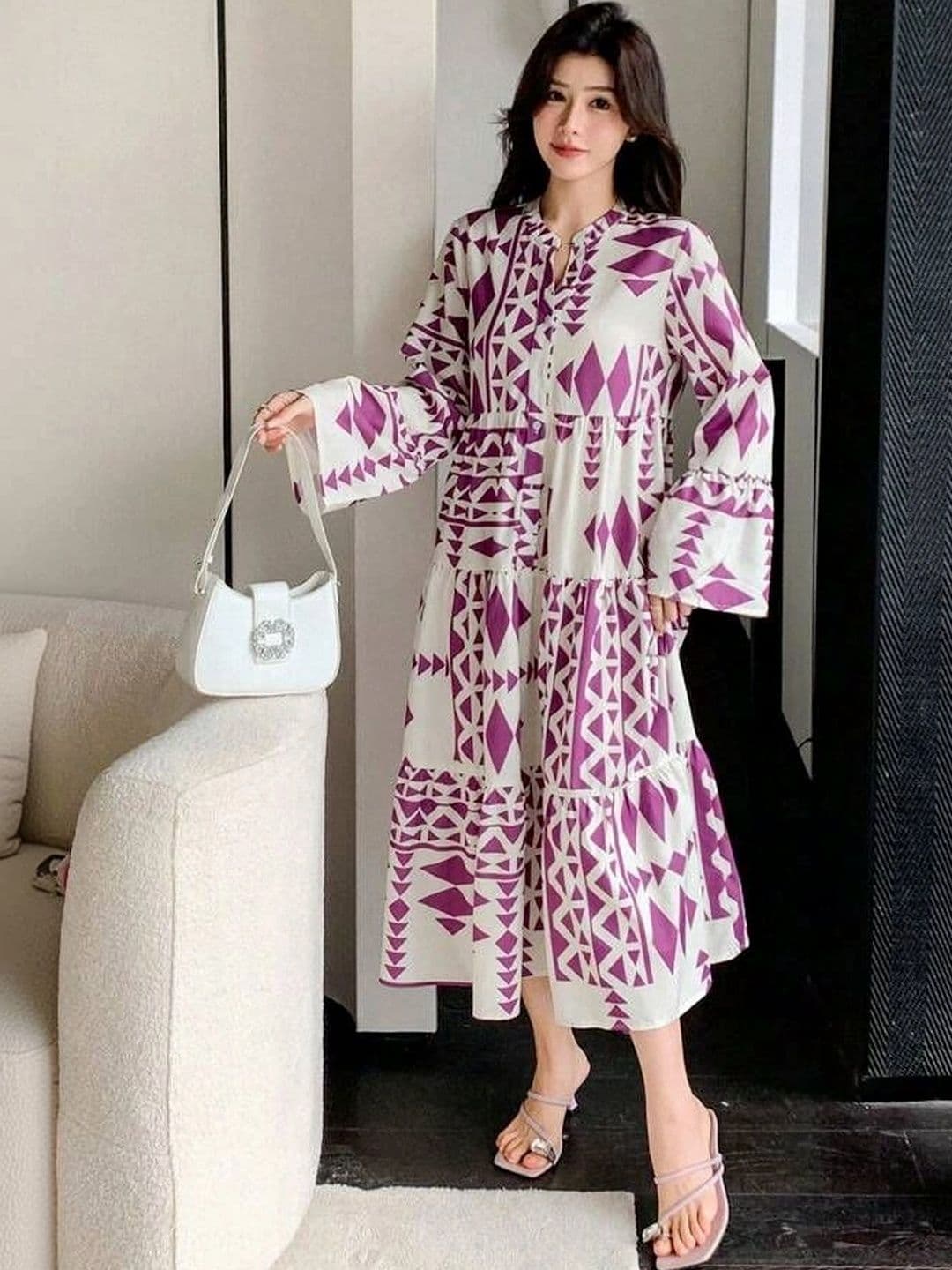 NWH Print A-Line Midi Dress - view 1