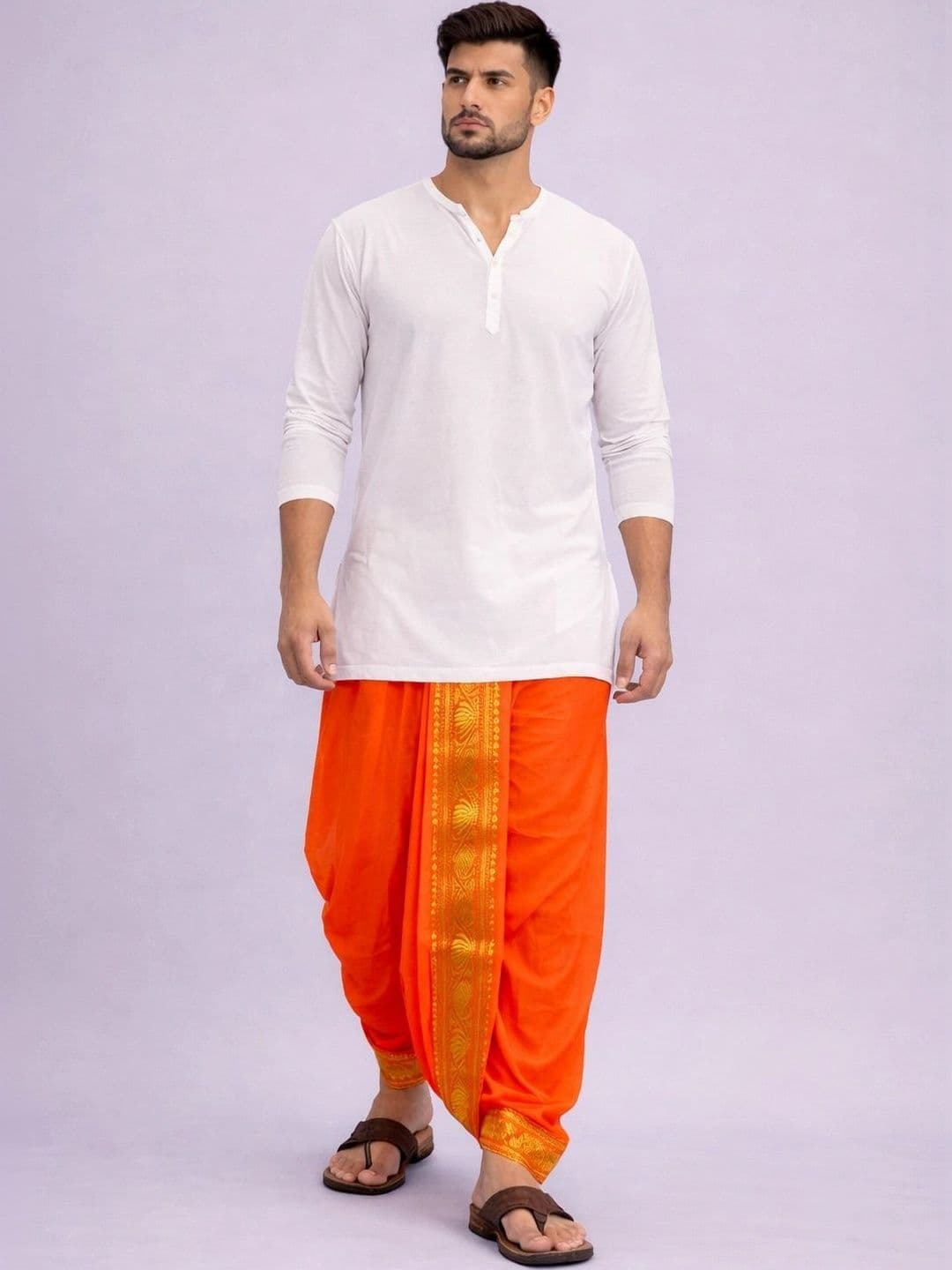 Sac Shree Aparajeet Creations Men Embroidered Dhoti Dhotis - view 1