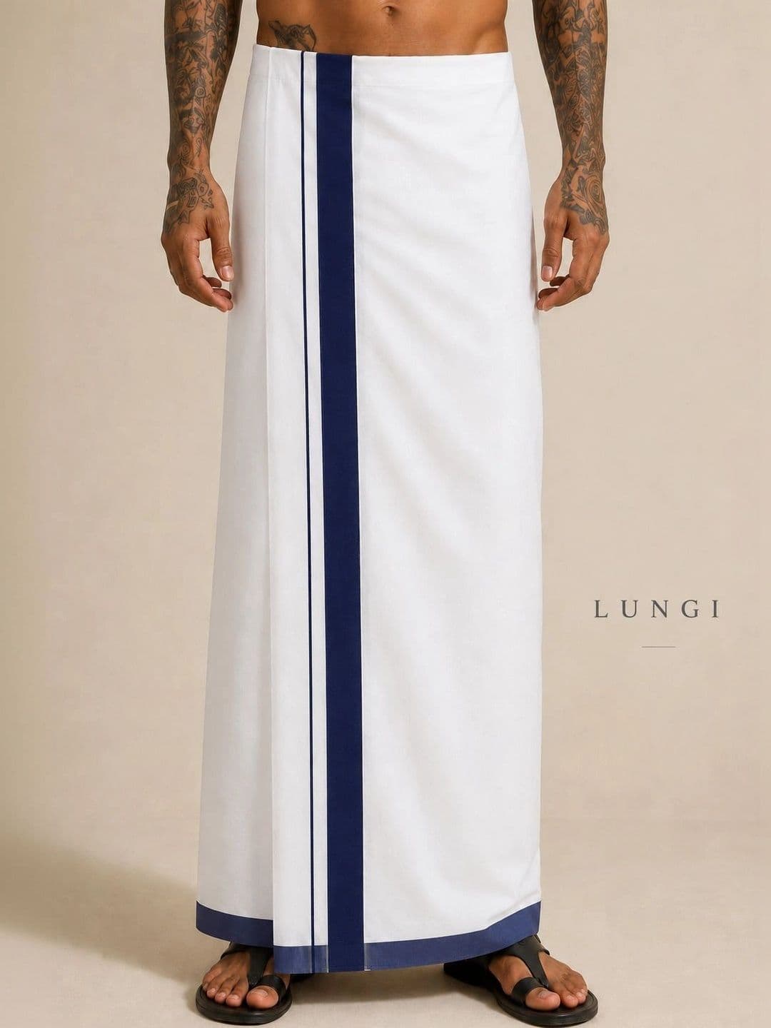 Sac Shree Aparajeet Creations Men Striped Cotton Dhoti Dhotis - view 1