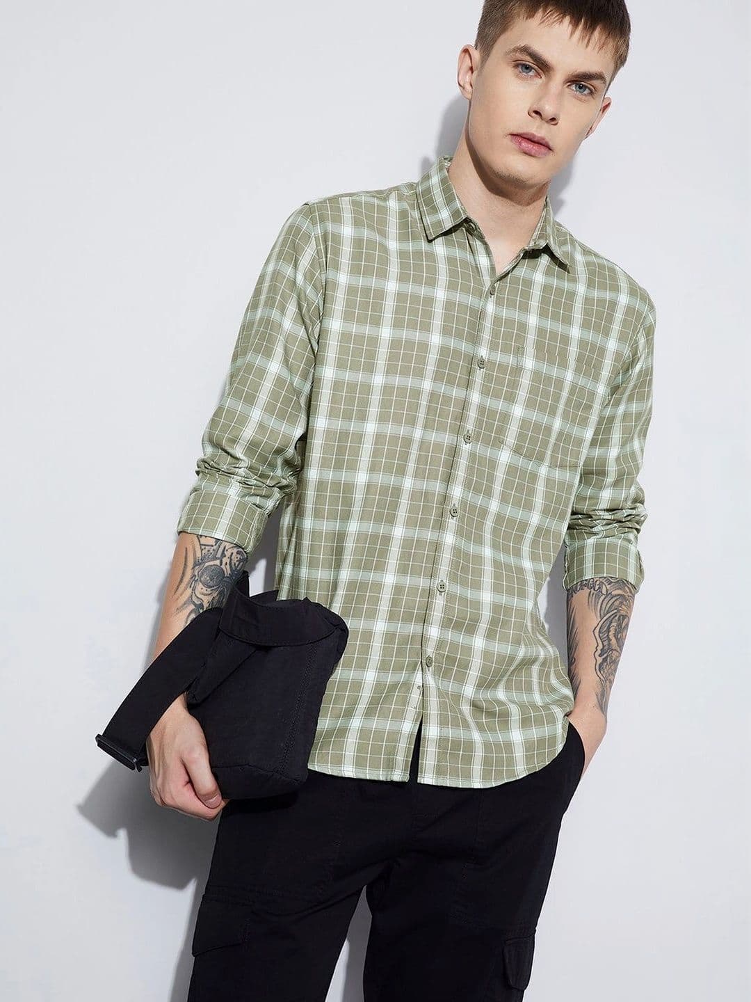 Fame Forever by Lifestyle Men Gingham Checks Checked Casual Shirt - view 1
