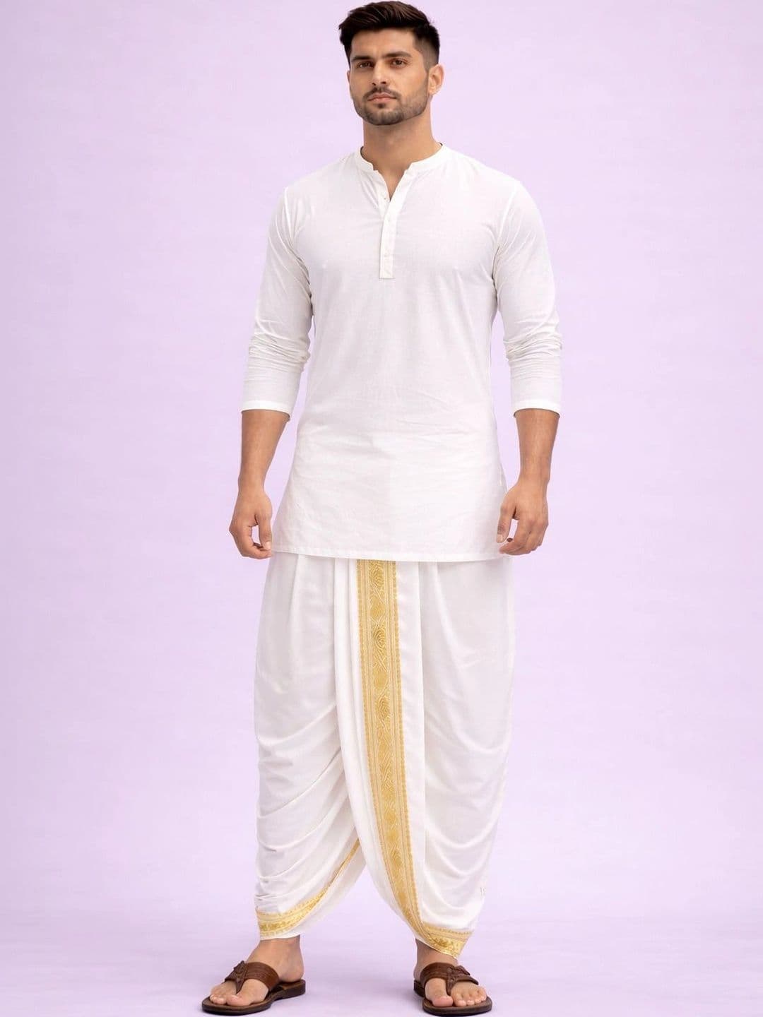 Sac Shree Aparajeet Creations Men Embroidered Dhoti Dhotis - view 1