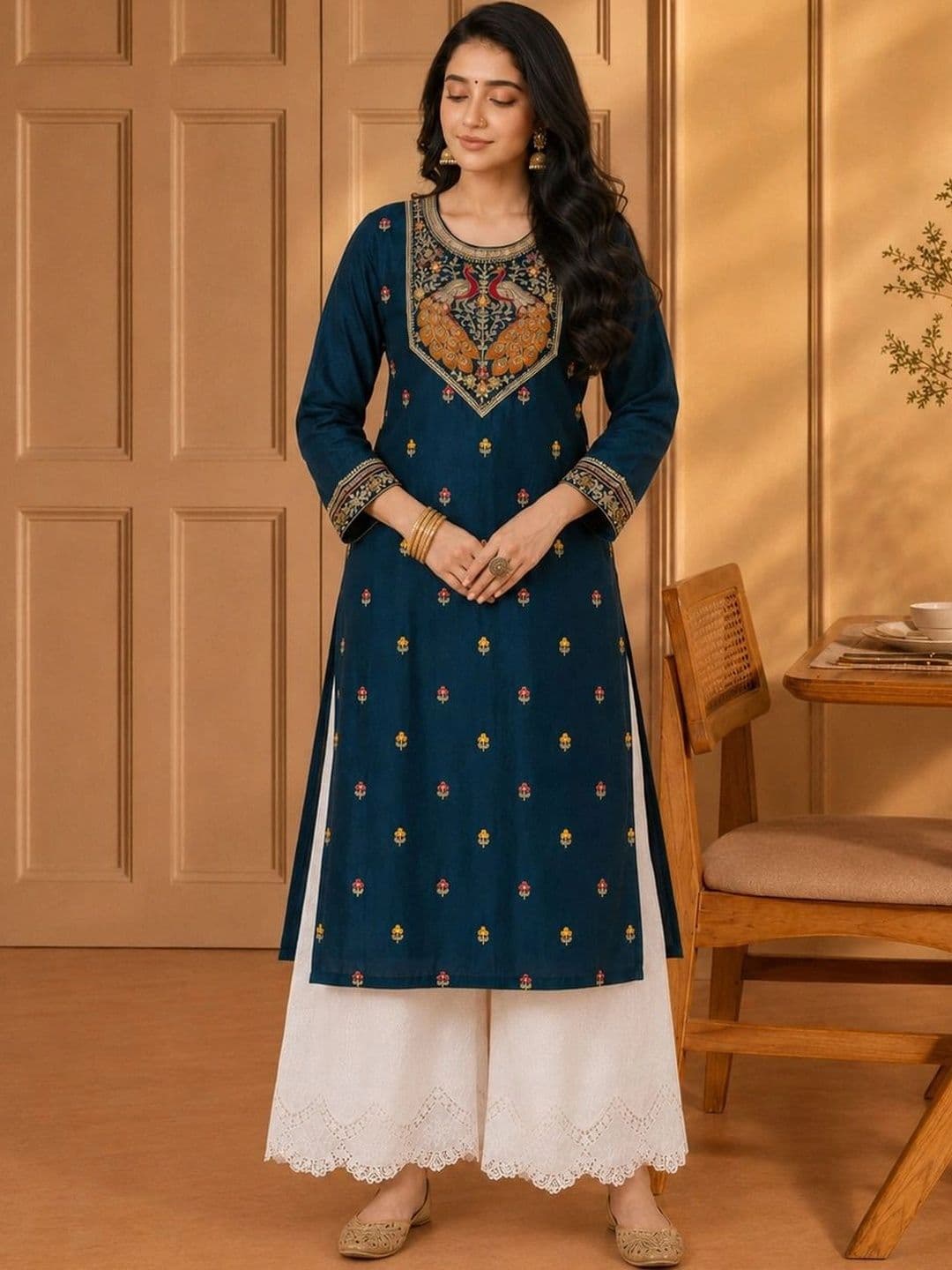 rarethread Women Embroidered Thread Work Kurta - view 1