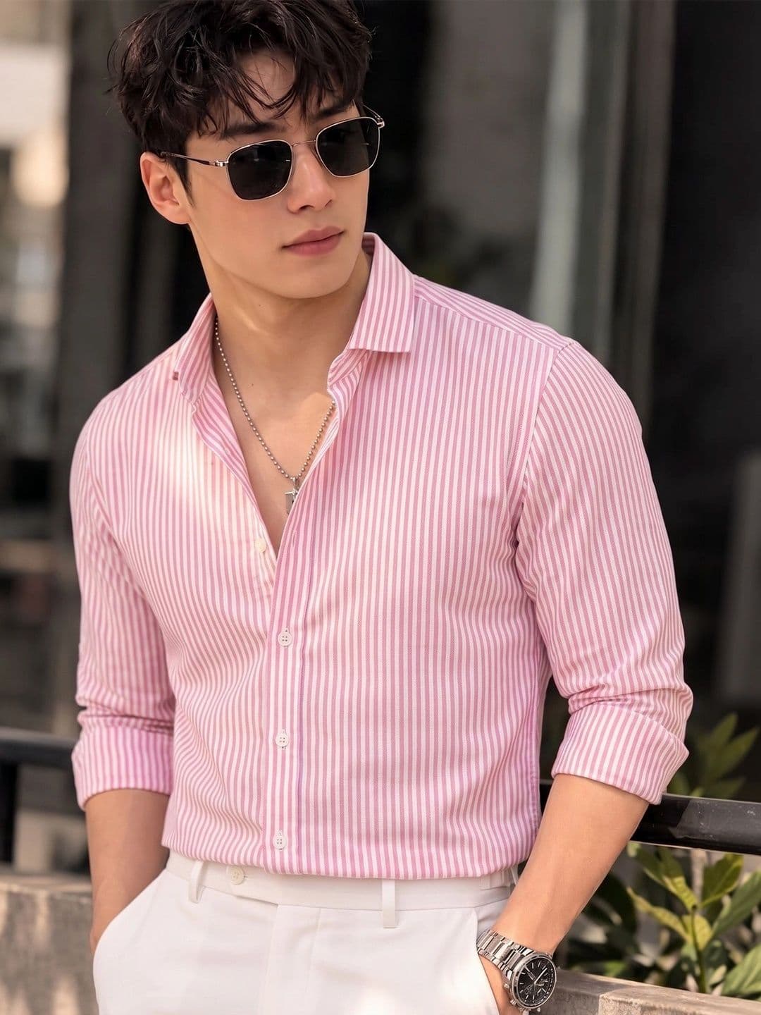 Nat Jastica Men Straight Striped Casual Shirt - view 1