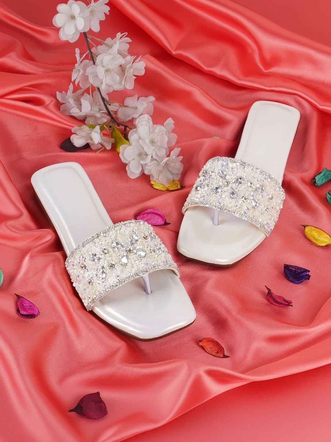LMG Lifestyle Women Embellished Party Open Toe Flats - view 1
