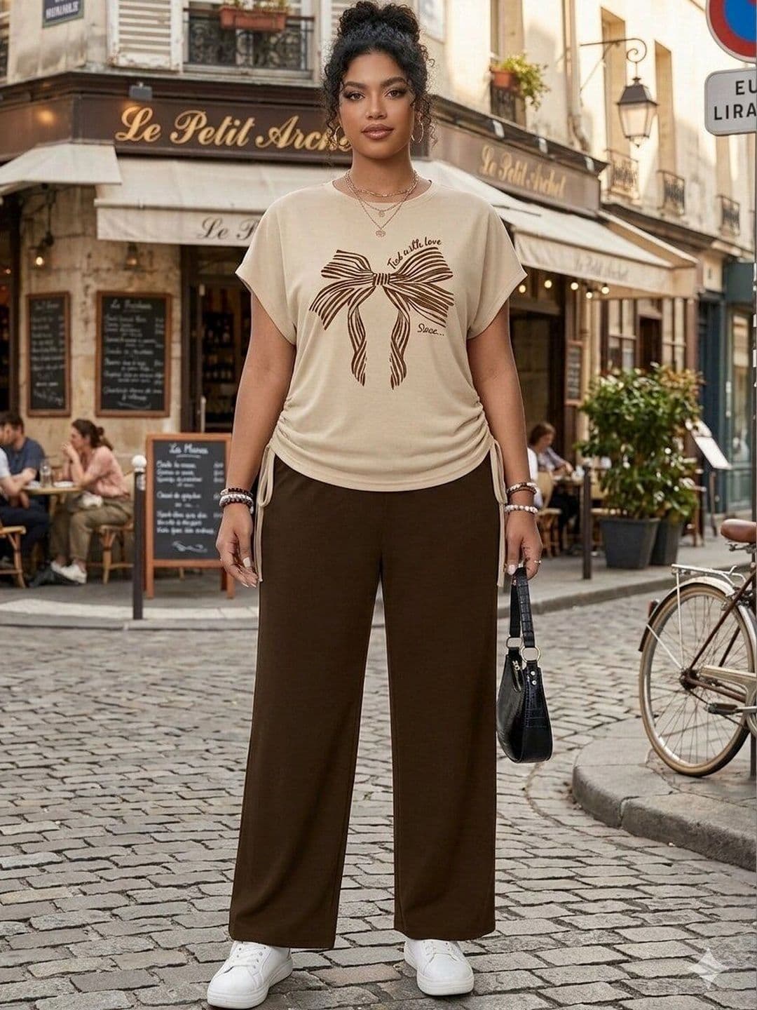 ALHEENA Women Printed T-shirt with Trousers - view 1