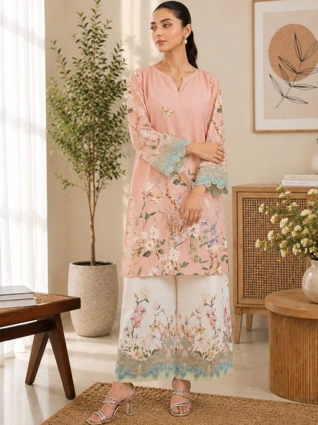 SZN Women Floral Printed Regular Kurta with Palazzos - view 1