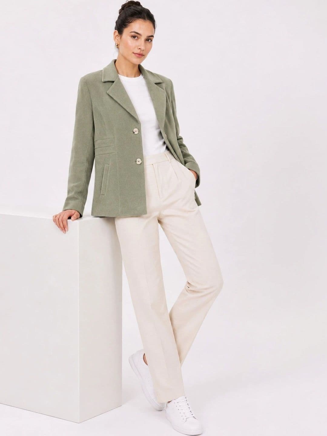 The Roadster Lifestyle Co Women Notched Lapel Single-Breasted Blazers - view 1