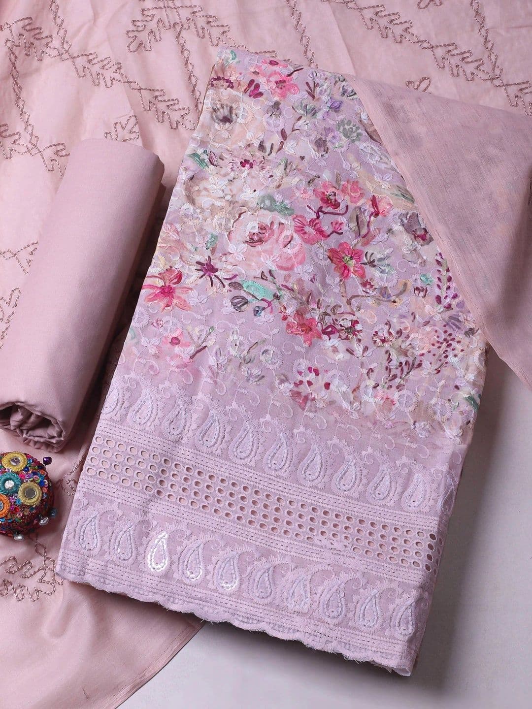 Meena Bazaar Printed Unstitched Dress Material - view 1