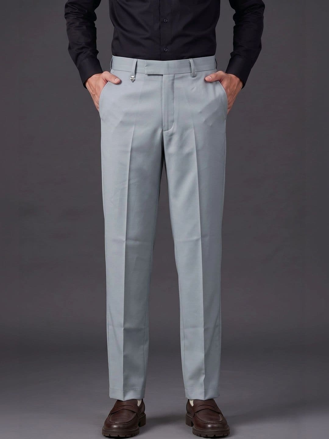 AXNIS Men Smart Straight Fit Trousers - view 1