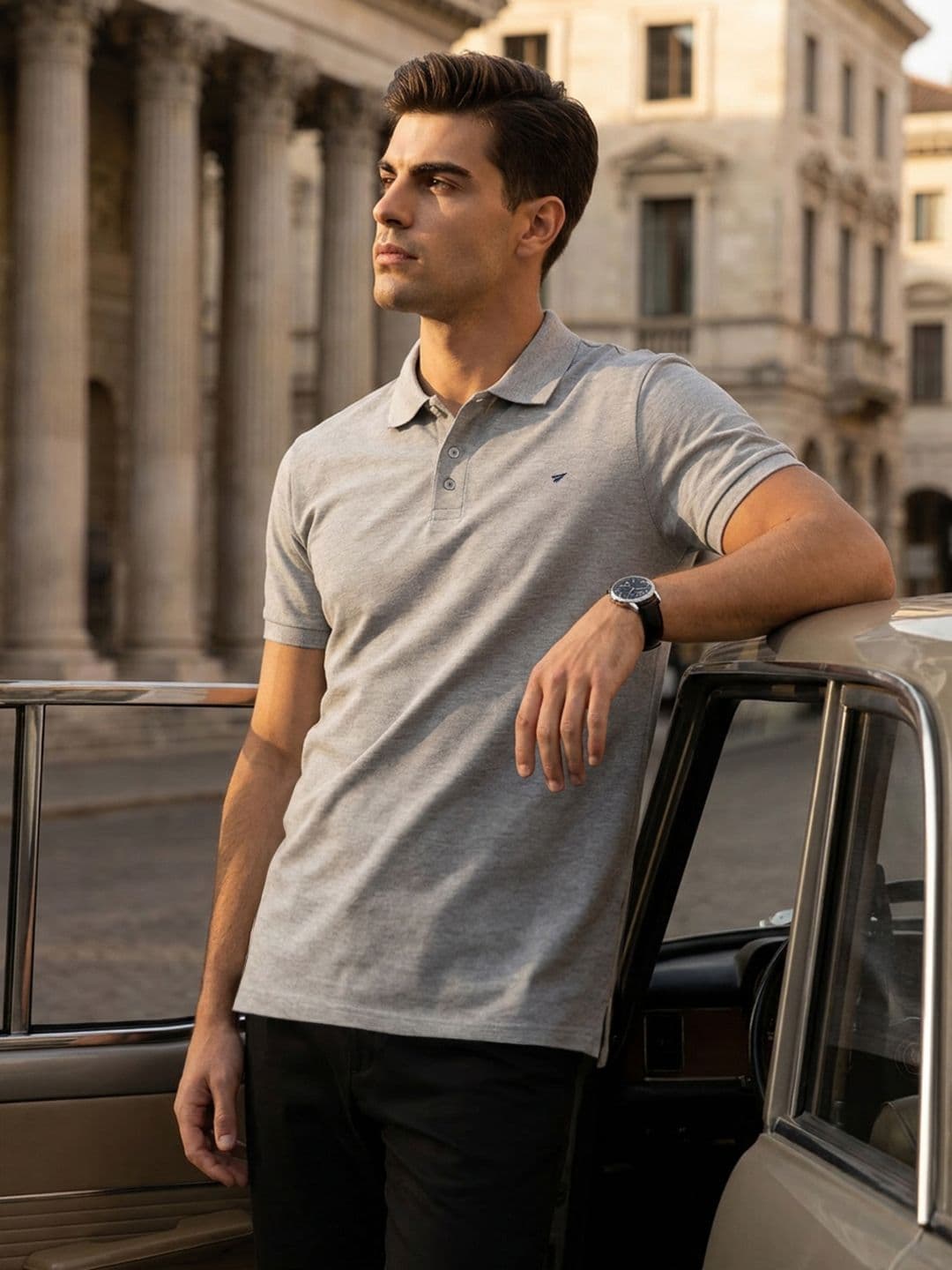 INVICTUS Brand Logo Polo Collar T-shirt - view 1
