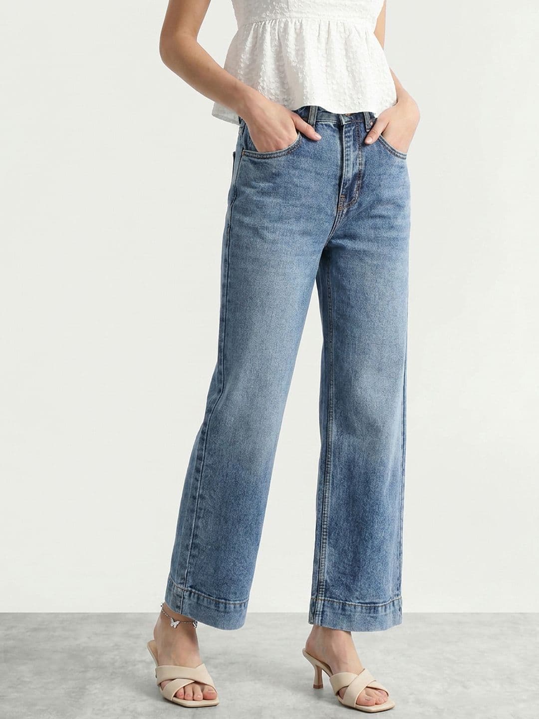 Mast & Harbour Women Relaxed Fit Pure Cotton Jeans - view 1