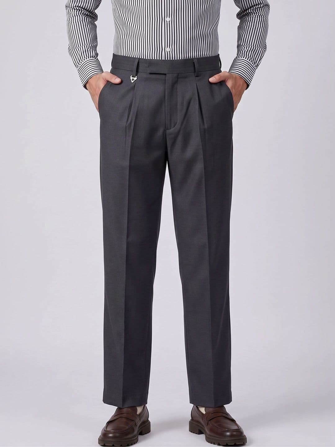AXNIS Men Smart Straight Fit Trousers - view 1