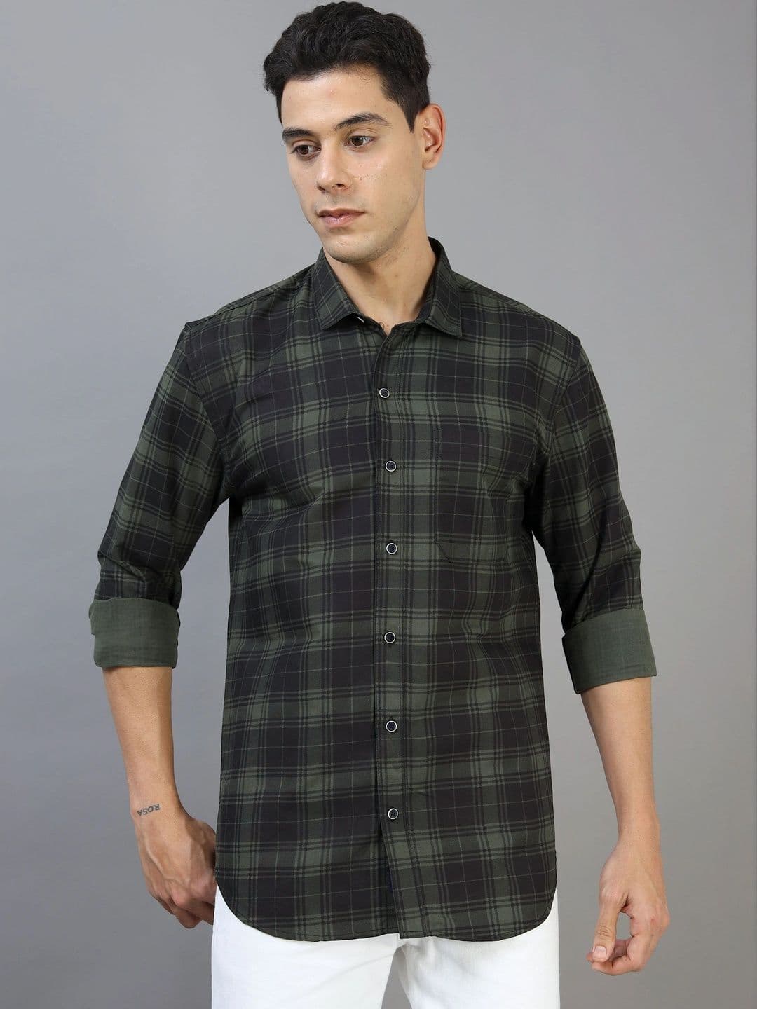 TOM MACKLER Men Classic Slim Fit Checked Casual Shirt - view 1