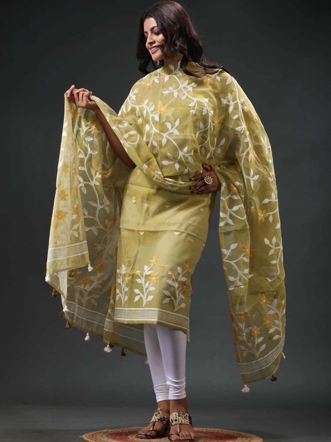 oishani saree ghor Pure Cotton Unstitched Dress Material - view 1