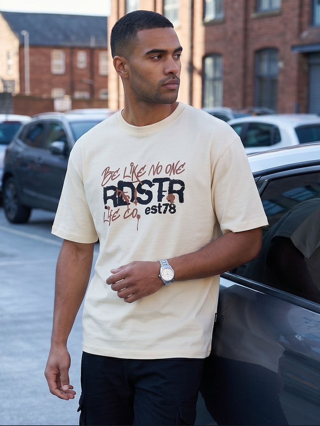The Roadster Life Co. Printed Pure Cotton T-shirt - view 1