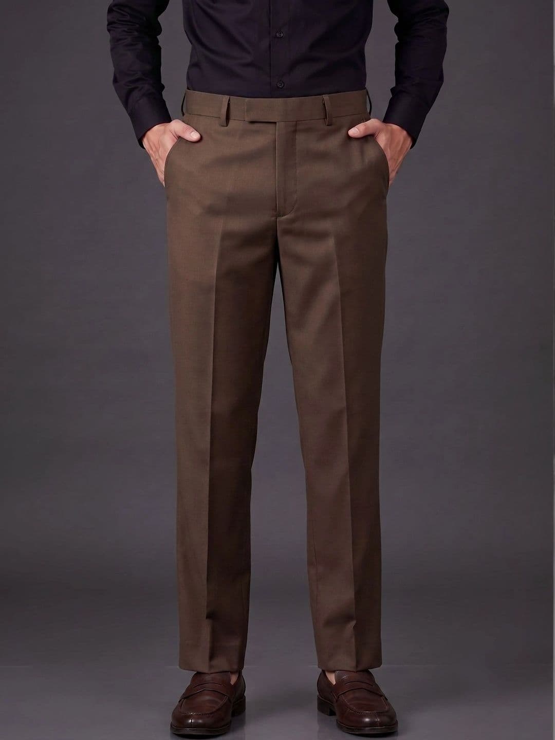 AXNIS Men Smart Straight Fit Trousers - view 1