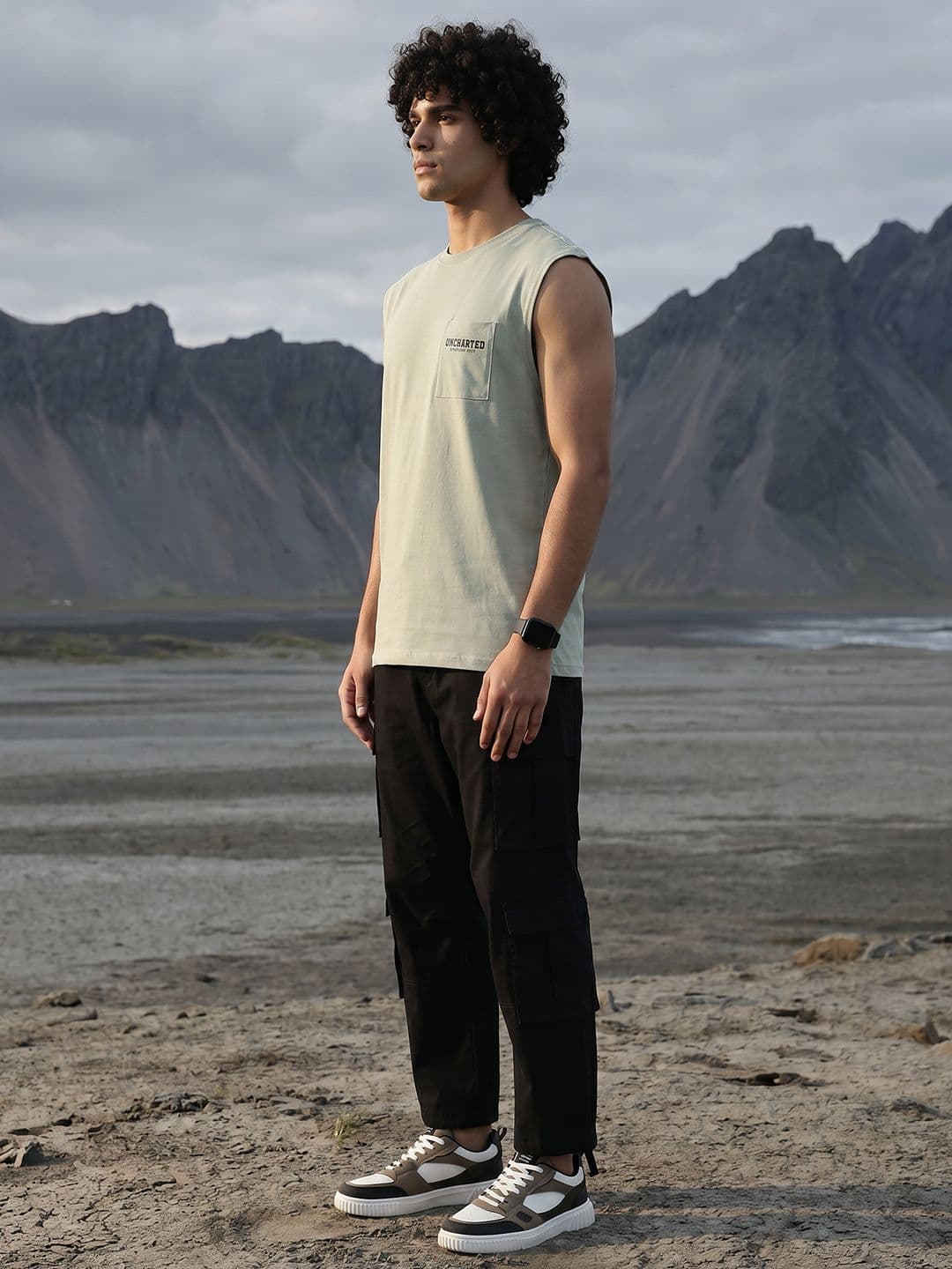 The Roadster Life Co. Typography Printed Pure Cotton Relaxed Fit T-shirt - view 1