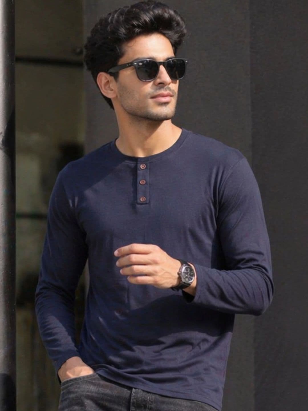 London Hills Men 2 Henley Neck T-shirt - view 1