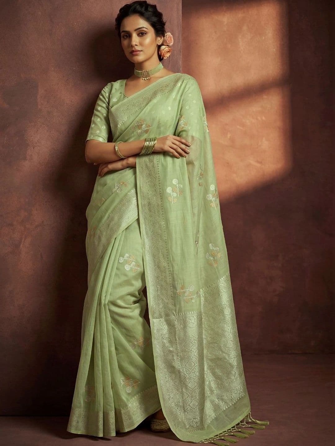 PARVATI FABRICS LIMITED Zari Pure Cotton Banarasi Saree - view 1