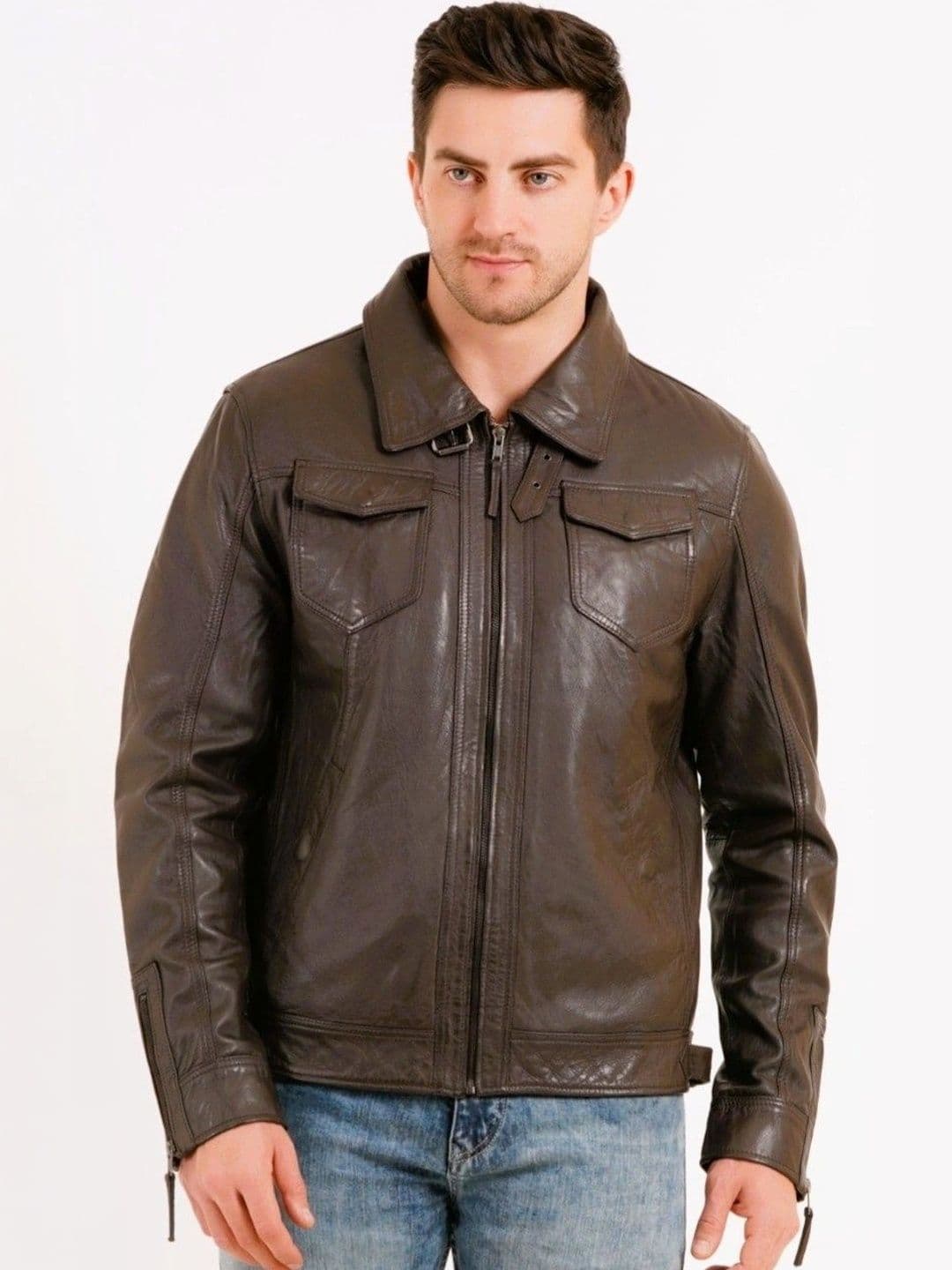 Wonxon international Men Leather Leather Jacket - view 1