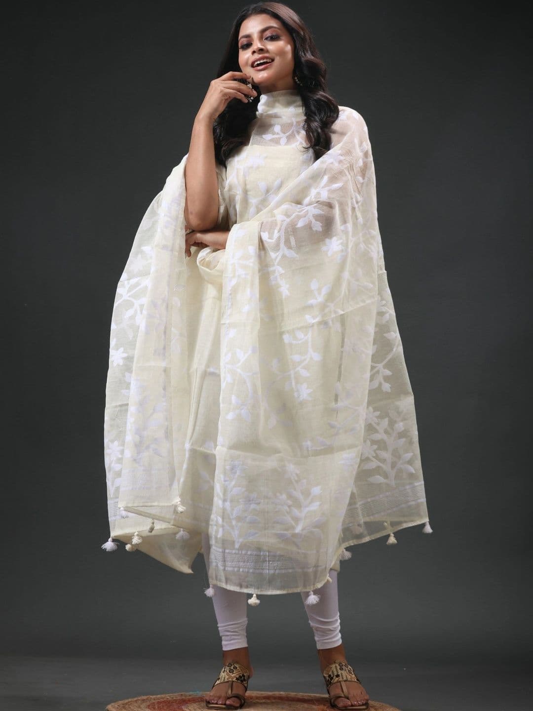 oishani saree ghor Pure Cotton Unstitched Dress Material - view 1