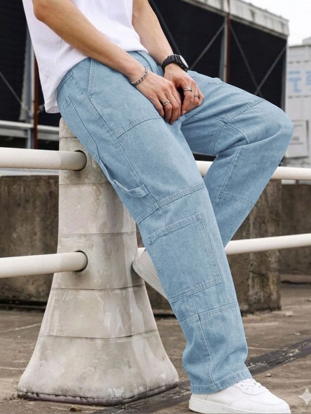 Eyebogler Men Relaxed Fit Mid-Rise Jeans - view 1