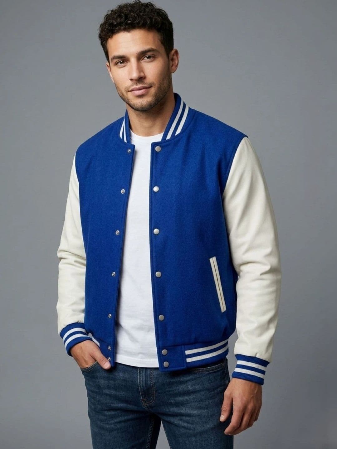 Besick Men Colourblocked Varsity Jacket - view 1