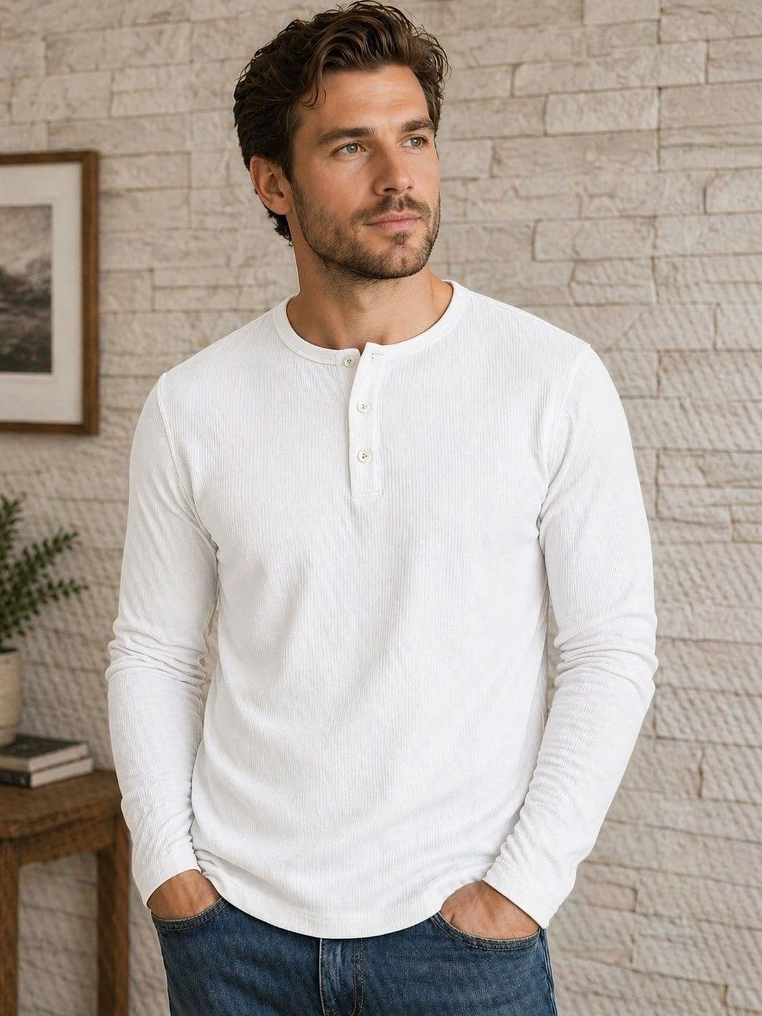 JERKYN Men Henley Neck T-shirt - view 1