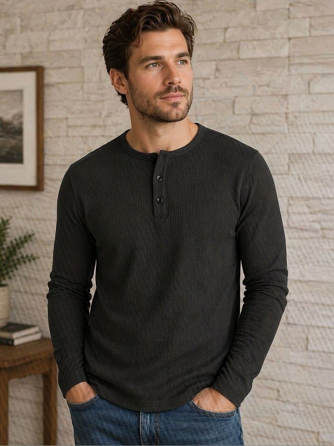 JERKYN Men Henley Neck T-shirt - view 1