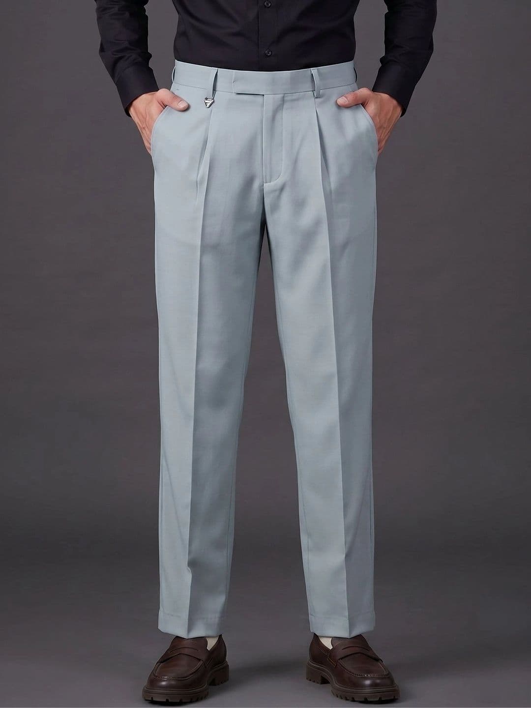 AXNIS Men Smart Straight Fit Trousers - view 1