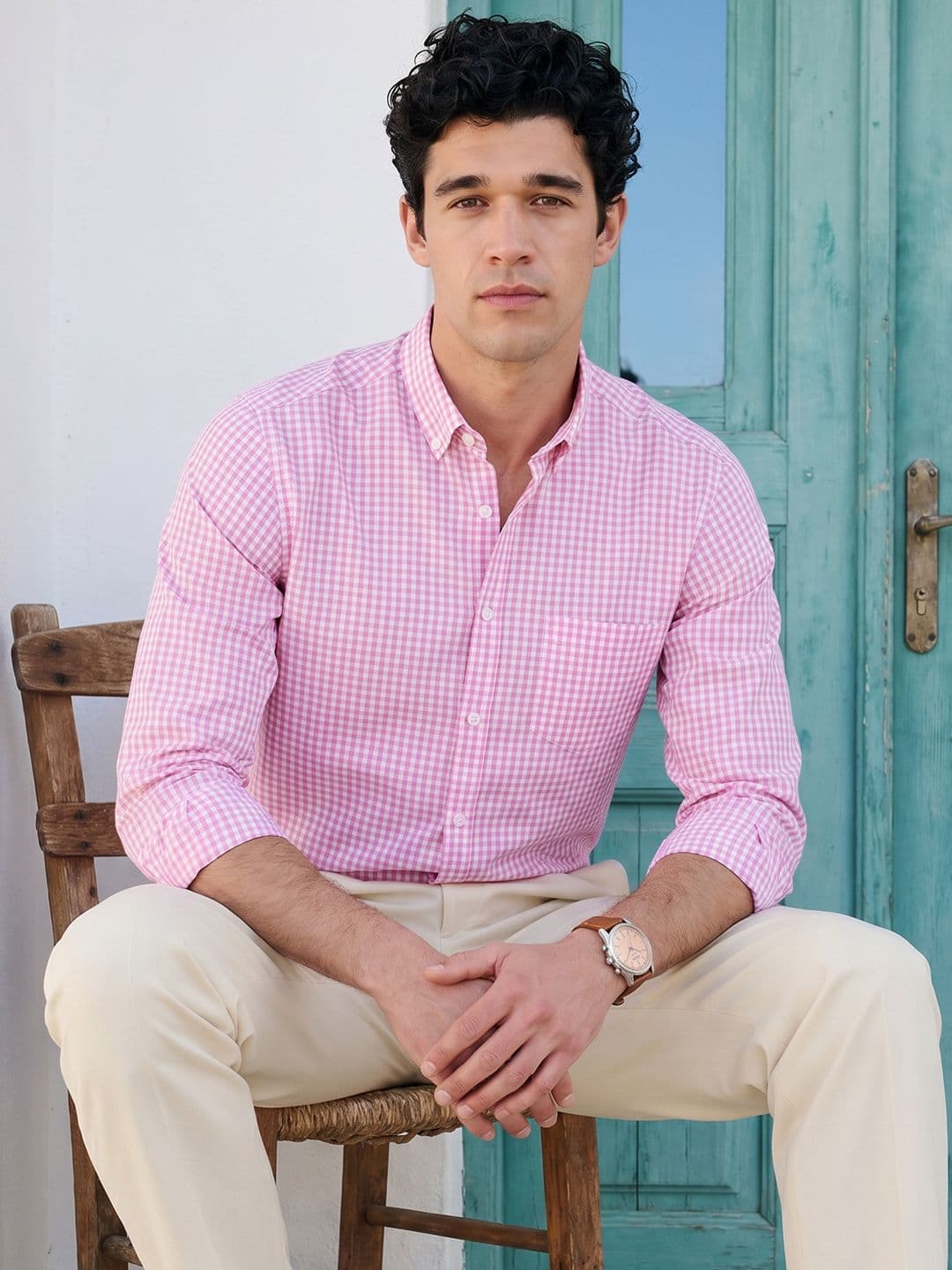 Mast & Harbour Micro Checked Pure Cotton Casual Shirt - view 1