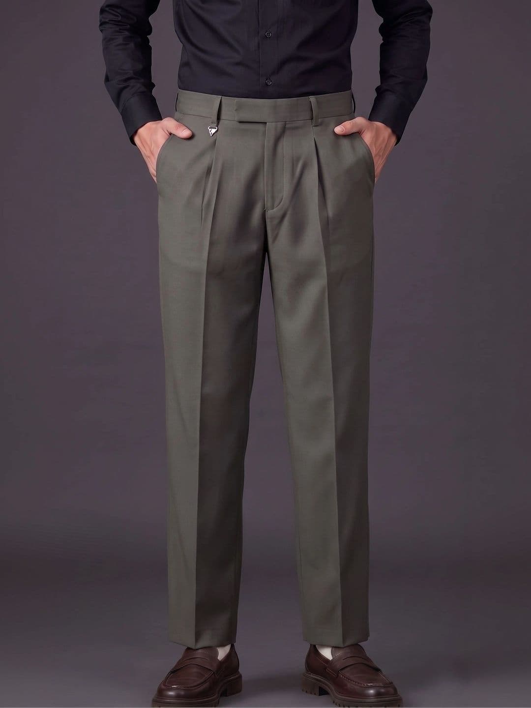AXNIS Men Smart Straight Fit Trousers - view 1