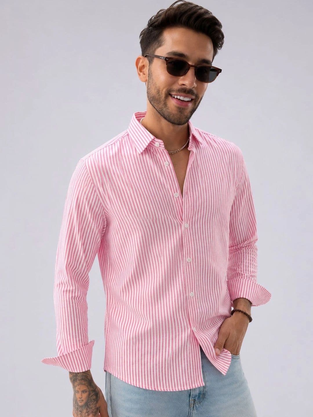 R.Code by The Roadster Life Co. Men Standard Striped Casual Shirt - view 1