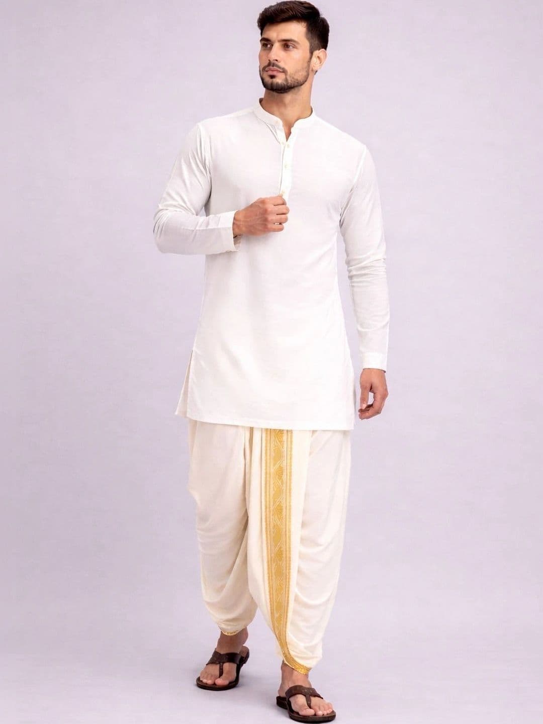 AKESHAVAM Men Embroidered Dhoti Dhotis - view 1