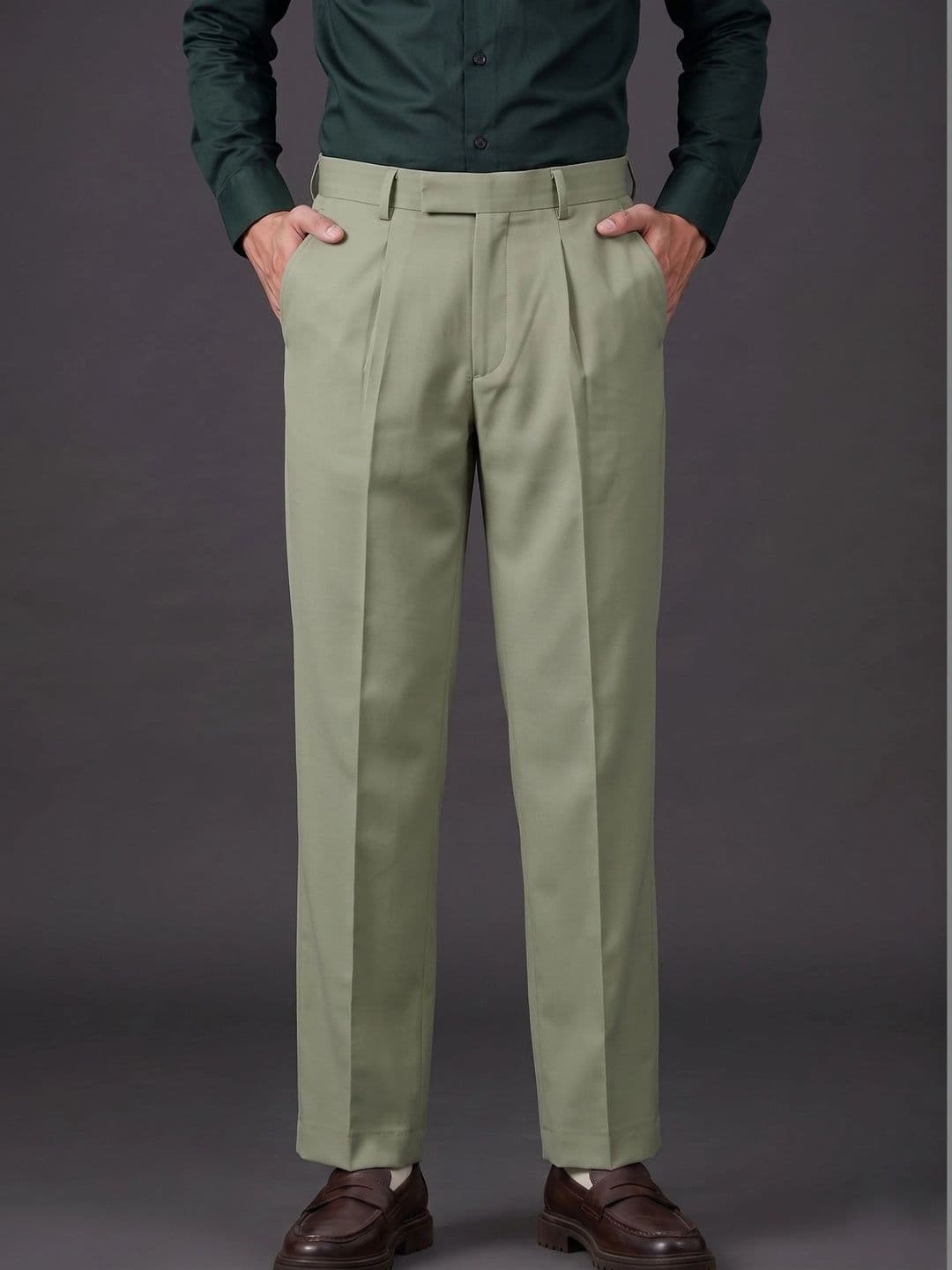 AXNIS Men Smart Straight Fit Trousers - view 1