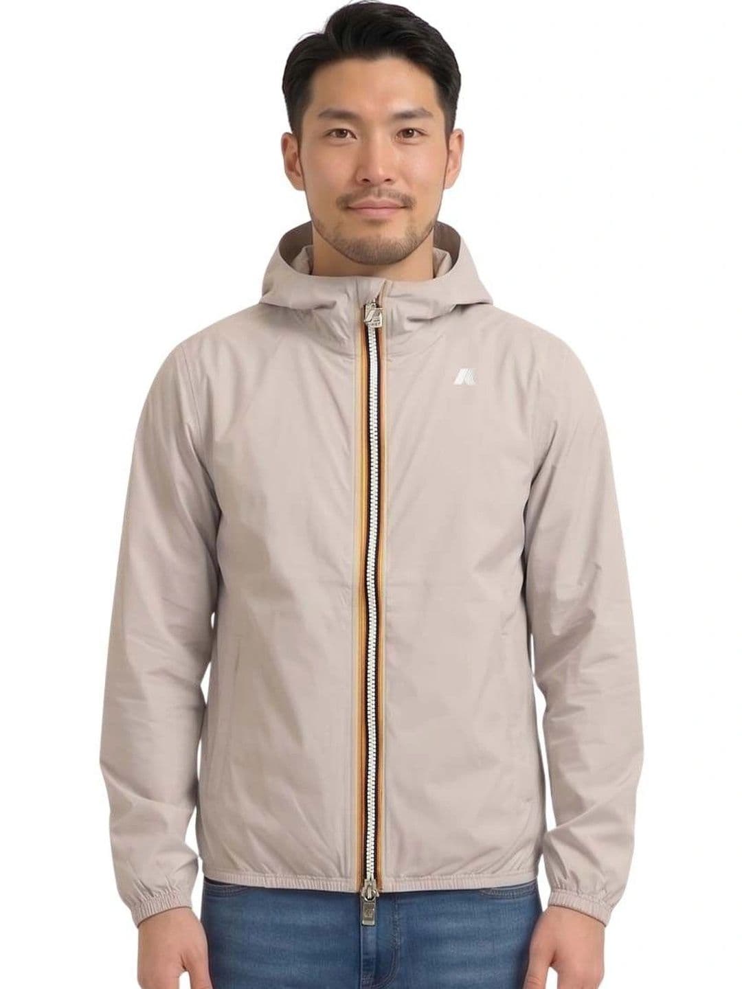 K-Way Beige Logo Hood Jacket - view 1