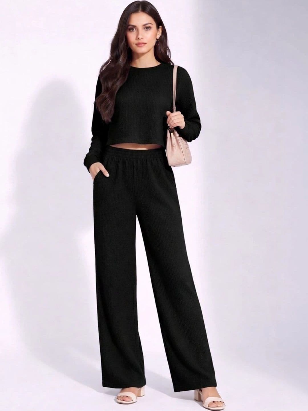 Merira Self Design Sweater with Trousers - view 1